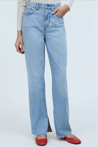 Baggy Straight Jeans in Seebald Wash: Raw-Hem Edition