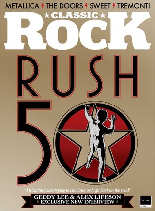 The cover of Classic Rock 336, featuring Rush's 'Starman' logo