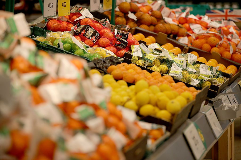 Produce at a supermarket.