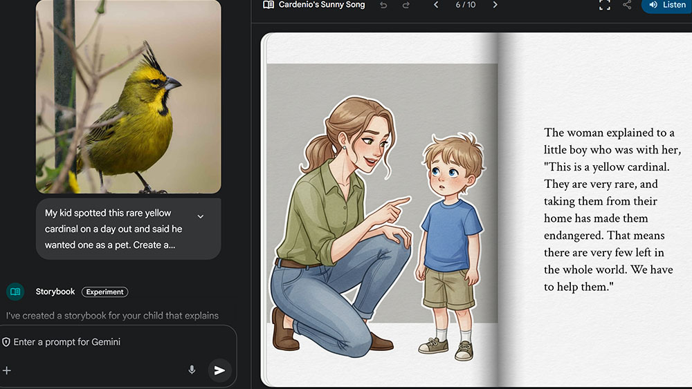 Google Gemini AI Storybook generator