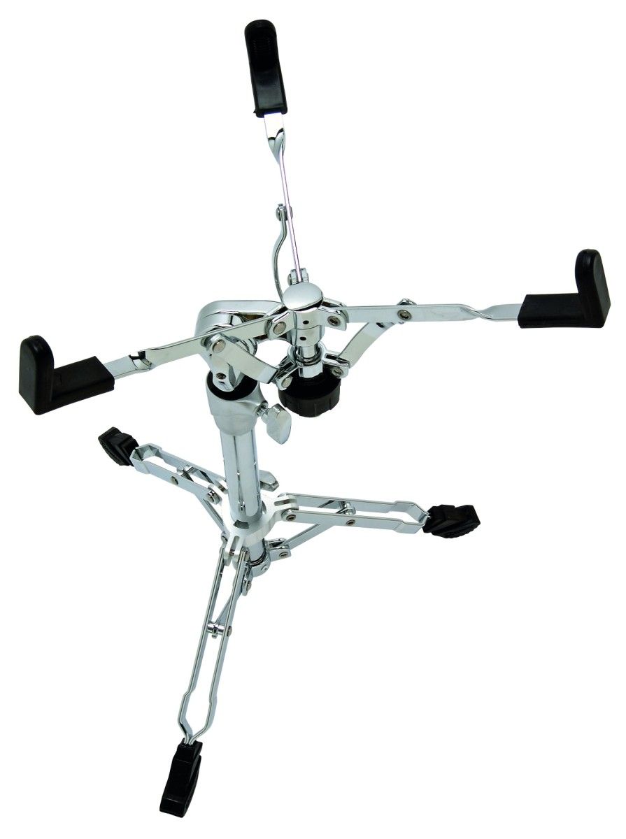 Snare stand: Good reach and rubber tipped arms.