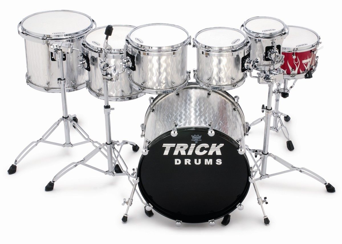 The Millusion finish technique involves milling the design onto the drum surface