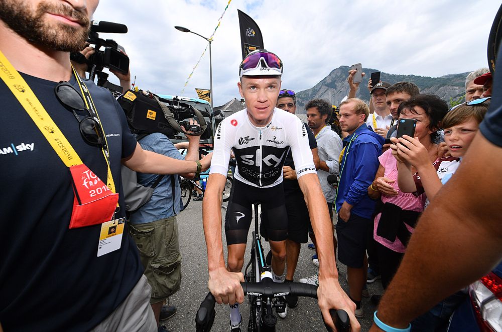 Chris Froome (Team Sky) at the start of stage 13 at the Tour de France