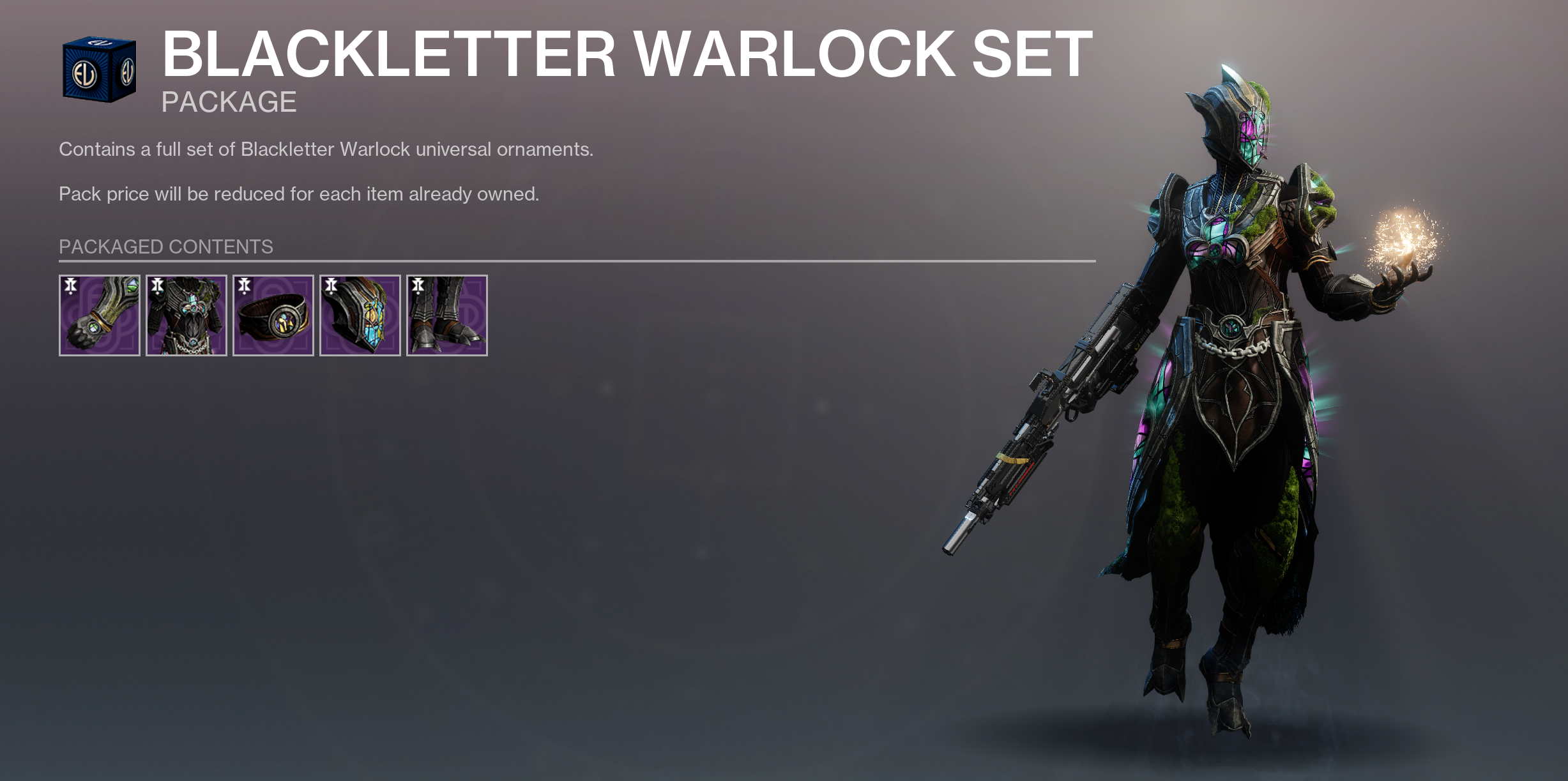 Destiny 2 Blackletter Warlock set