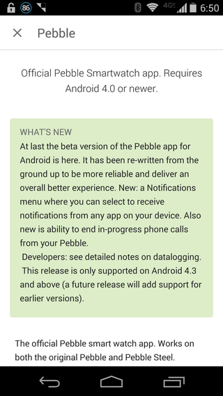 Pebble's beta app for Android finally arrives