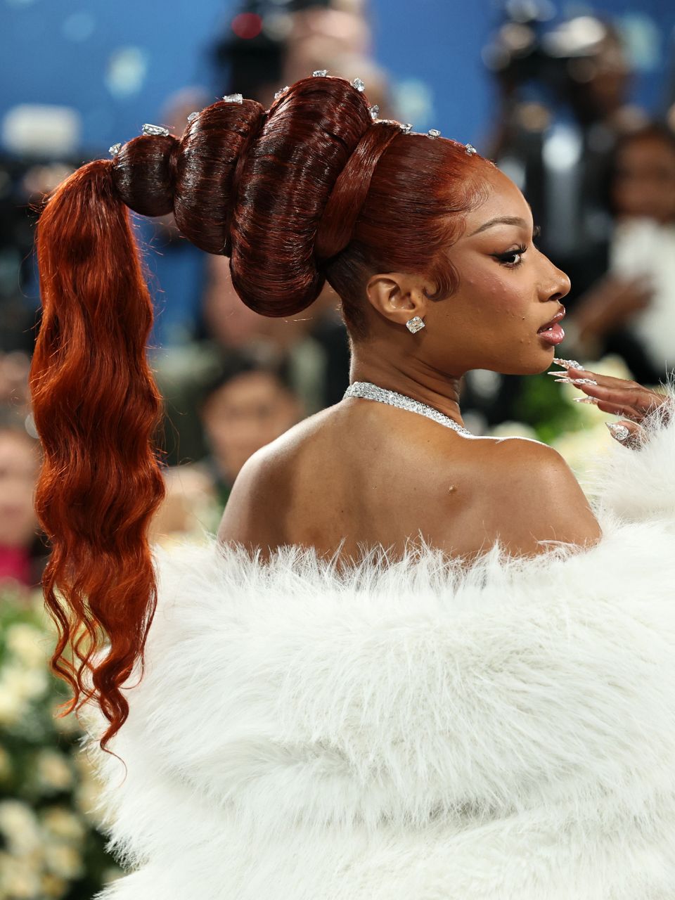 Megan Thee Stallion attending the Met Gala 2025.