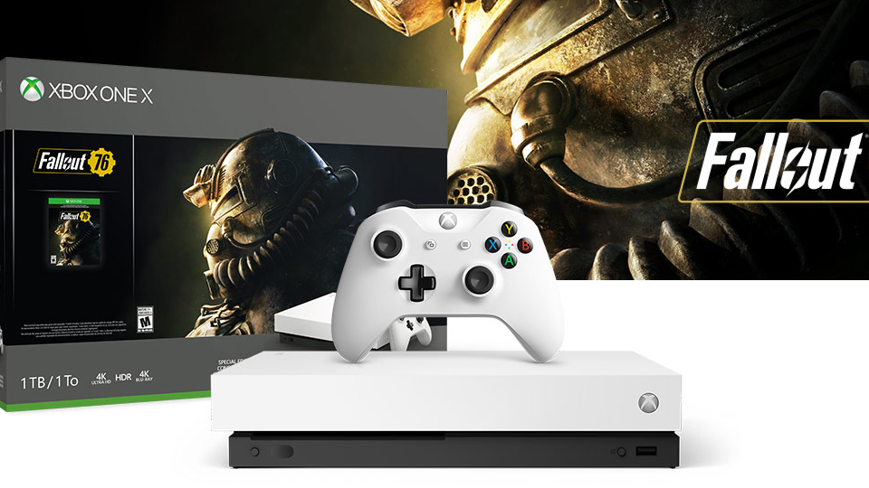 White Xbox One X bundle includes Fallout 76 and a 1TB hard drive ...