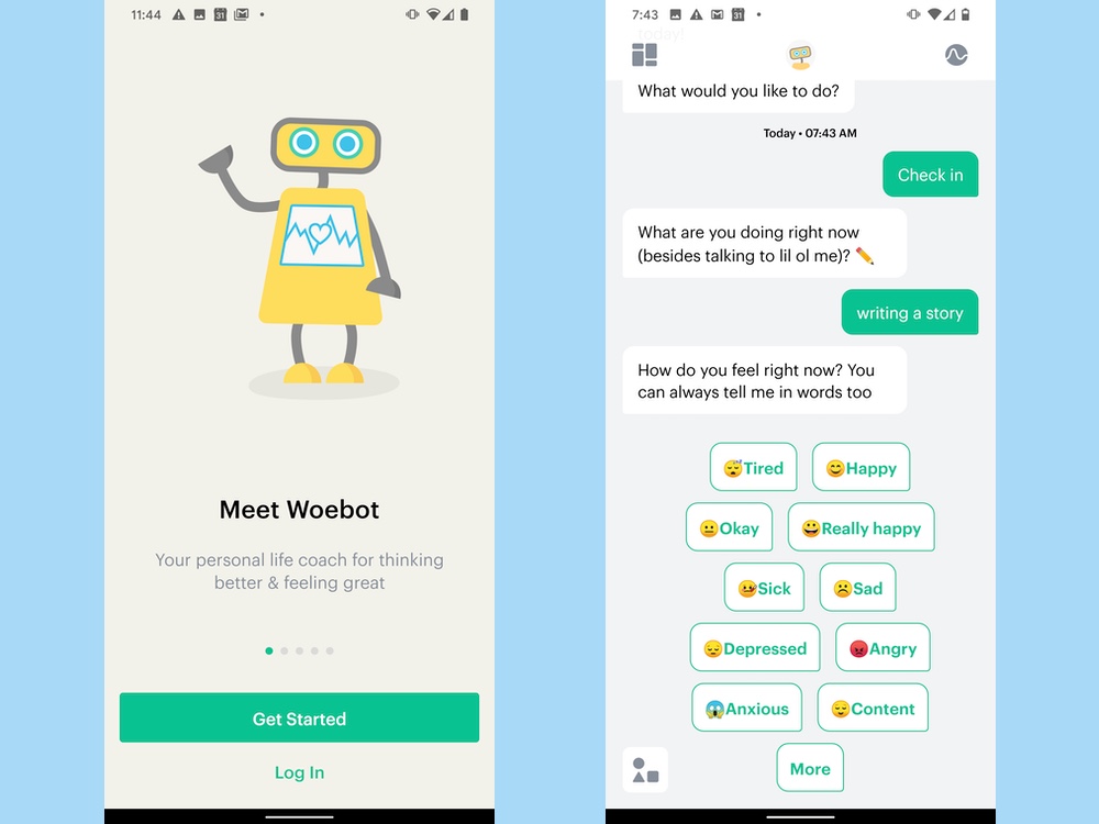 best android apps: woebot