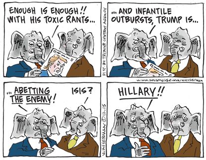 Political cartoon U.S. Trump GOP ISIS Hillary Clinton