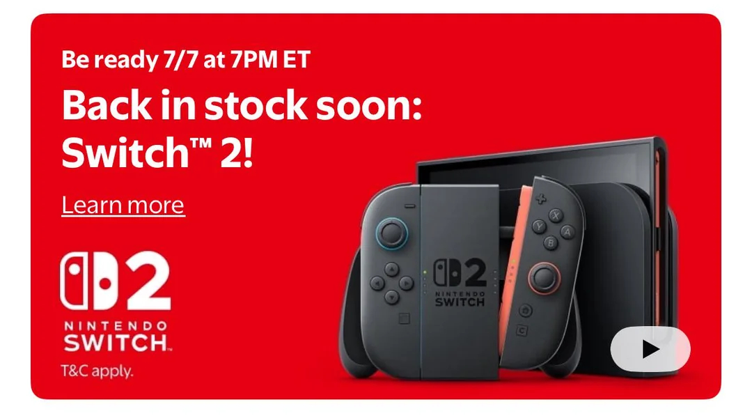 Switch 2 console restock