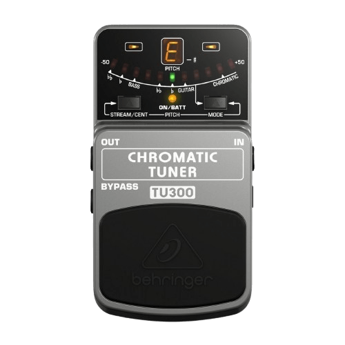 The Behringer Chromatic tuner pedal in grey