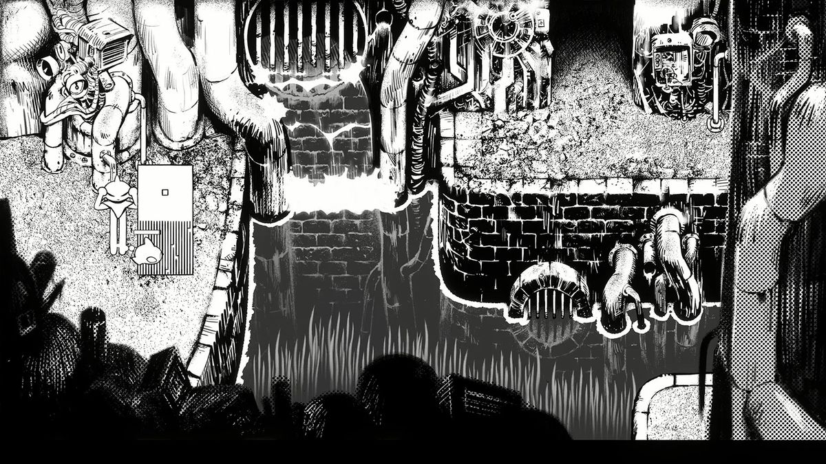 A monochrome art video game