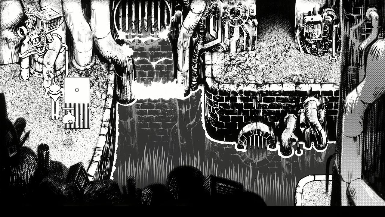 A monochrome art video game