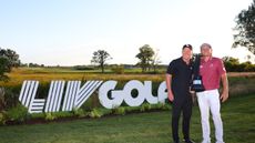 Greg Norman and Cameron Smith after the LIV Golf Chicago tournament