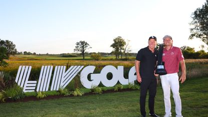 Greg Norman and Cameron Smith after the LIV Golf Chicago tournament