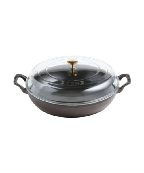 Staub Matte Espresso 3.5-Qt. Braiser With Glass Lid