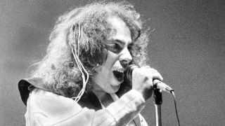 Black Sabbath’s Ronnie James Dio performing onstage in 1980