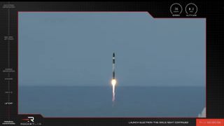 A Rocket Lab Electron rocket lifts off on the first mission from the company's Pad B in New Zealand on Feb. 28, 2022, carrying an Earth-observation satellite to orbit for Japanese company Synspective.