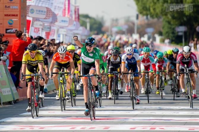Jurgen van Diemen (Netherlands) wins stage 4 of the Tour of Taihu Lake.