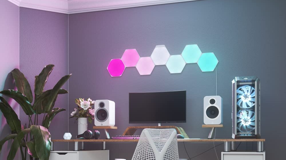 Nanoleaf panels on wall