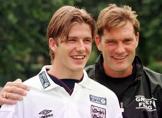 David Beckham with Glenn Hoddle