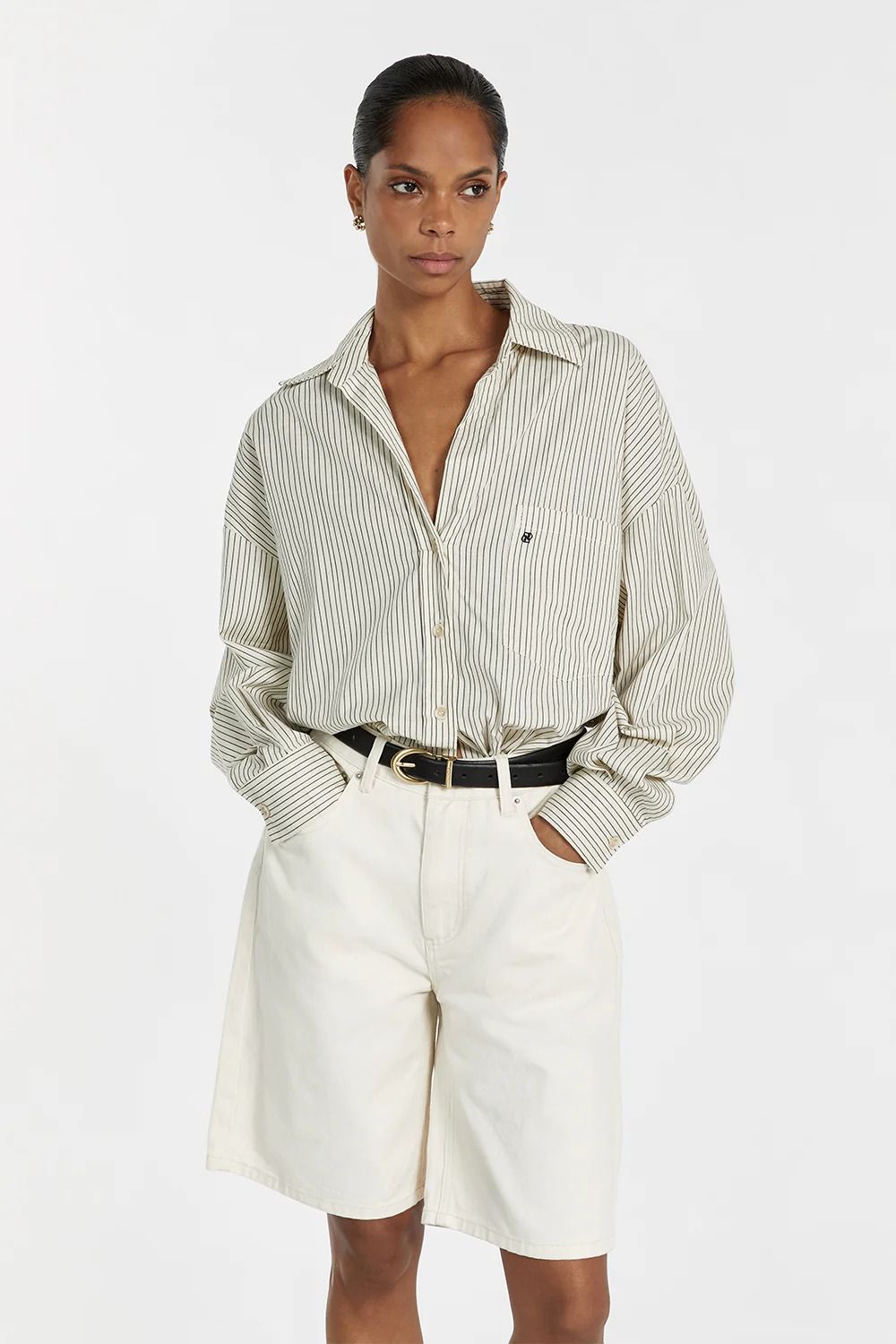 Dissh, Bambi Cream Bermuda Denim Short