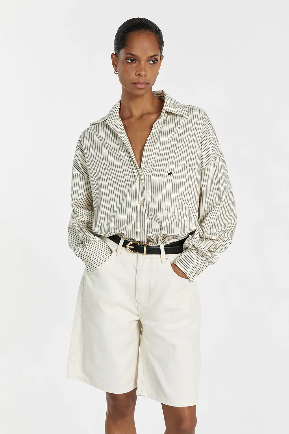 Dissh, Bambi Cream Bermuda Denim Short