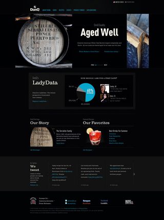 Users can learn all about DonQ rum and access heaps of recipes directly on the homepage