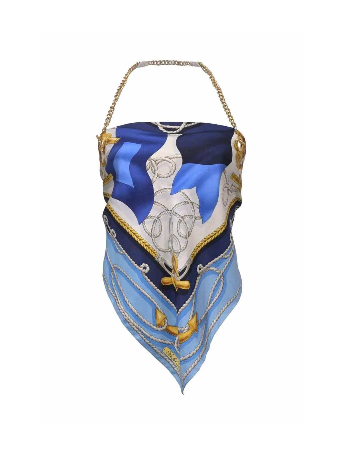 Ralph Lauren Black Label , Nautical Silk Halter Top