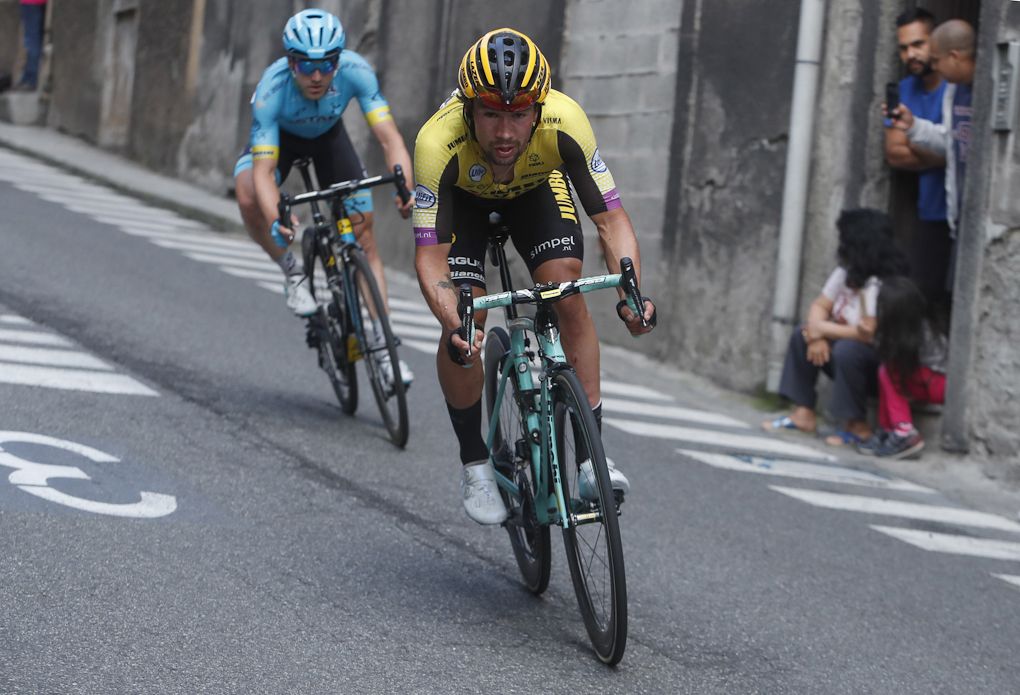 Primoz Roglic suffered a mechanical and a crash during stage 15 at the Giro