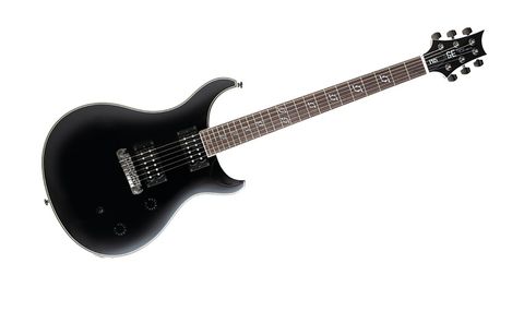 The build quality and silhouette is classic PRS, but the finish is no-frills black with white binding