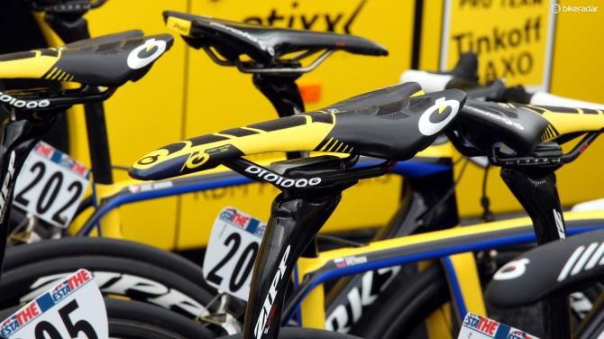 Prologo provides the Tinkoff-Saxo team with color coordinated saddles