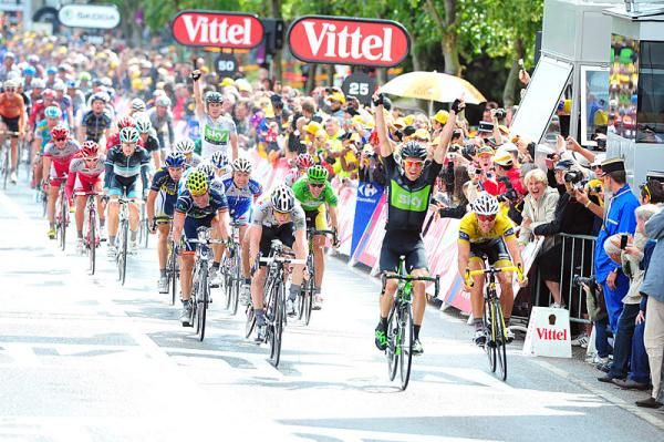 Edvald Boasson Hagen (Sky) scores his first and his team's first Tour de France stage victory.