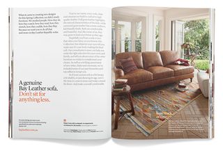 Geoff Courtman's catalogue design for furniture retailer Bay Leather Republic integrates various written copy with natural-style photography