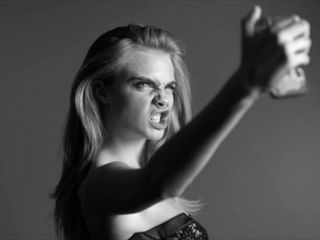 Cara Delevingne takes a selfie in La Perla's Spring Summer 2014 campaign video