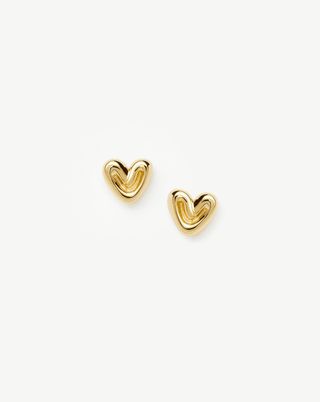 Puffy Heart Mini Stud Earrings | 18ct Gold Vermeil