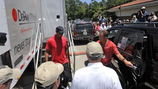 Tiger Woods after withdrawing from the 2010 Players Championship at TPC Sawgrass