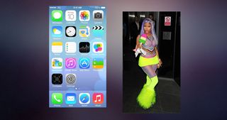 iOS7 now looks like Microsoft Metro and Nikki Minaj had a baby. Image from Jony Ive Redesigns Things