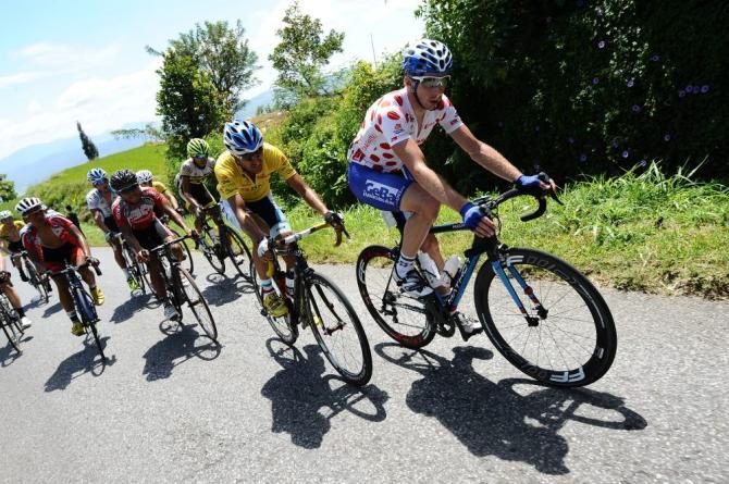 Johan Coenen of Team Differdange-Losch Luxemburg pulls along the yellow jersey