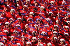 North Korea's cheerleaders at the 2018 Winter Olympics.