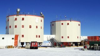 The two towers of the Franco-Italian climate station Concordia, situated at the Antarctic