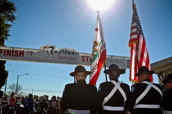 The state police color guard gets the day rolling