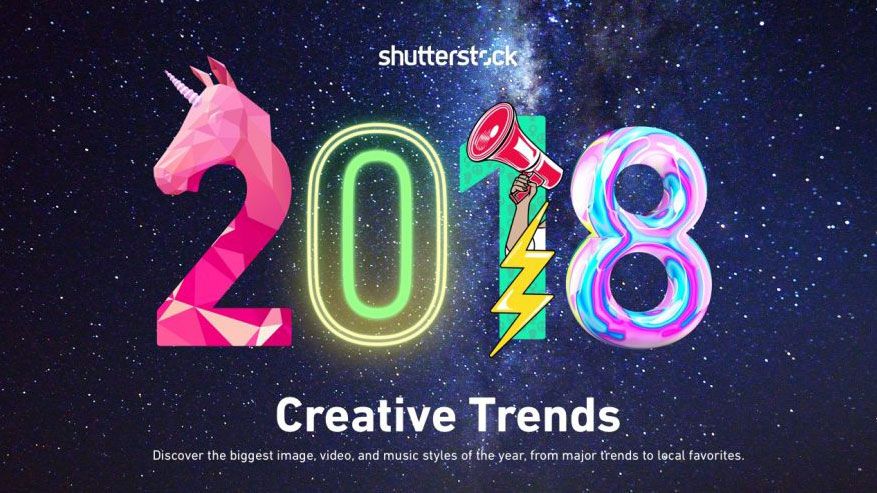 2018 written in a range of creative fonts