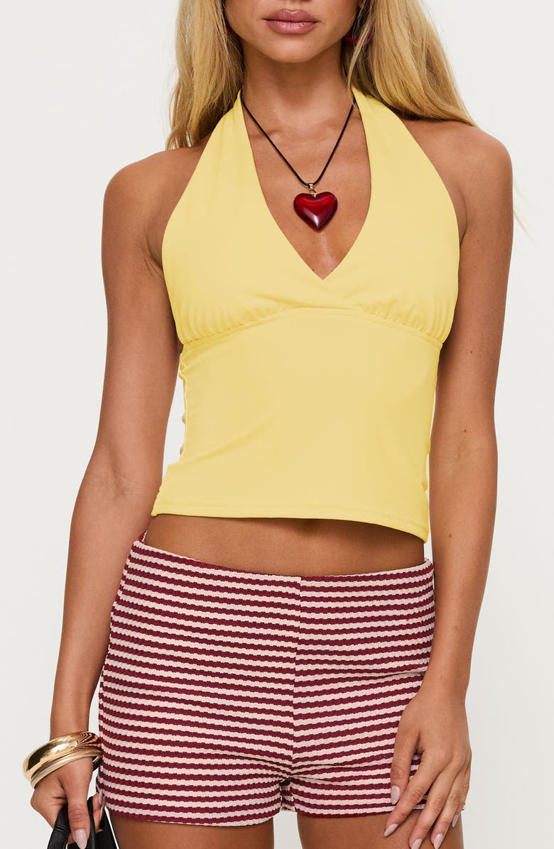 Whimsy Lemon Crop Halter Top