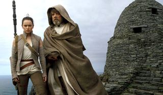 Rey and Luke in Star Wars: The Last Jedi