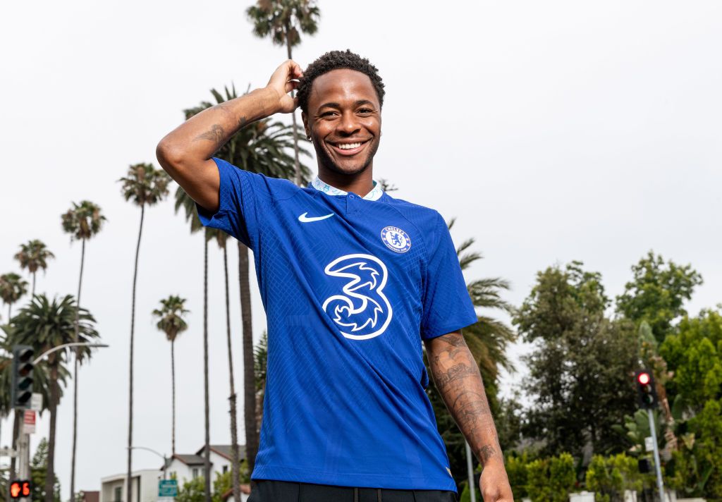 New signing Raheem Sterling of Chelsea is photographed around Beverley Hills on July 13, 2022 in Los Angeles, California.