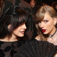 Lana Del Ray and Taylor Swift attend the 66th GRAMMY Awards at Crypto.com Arena on February 04, 2024 in Los Angeles, California.