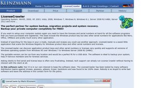 Website screenshot for LicenseCrawler
