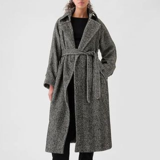 herringbone long coat