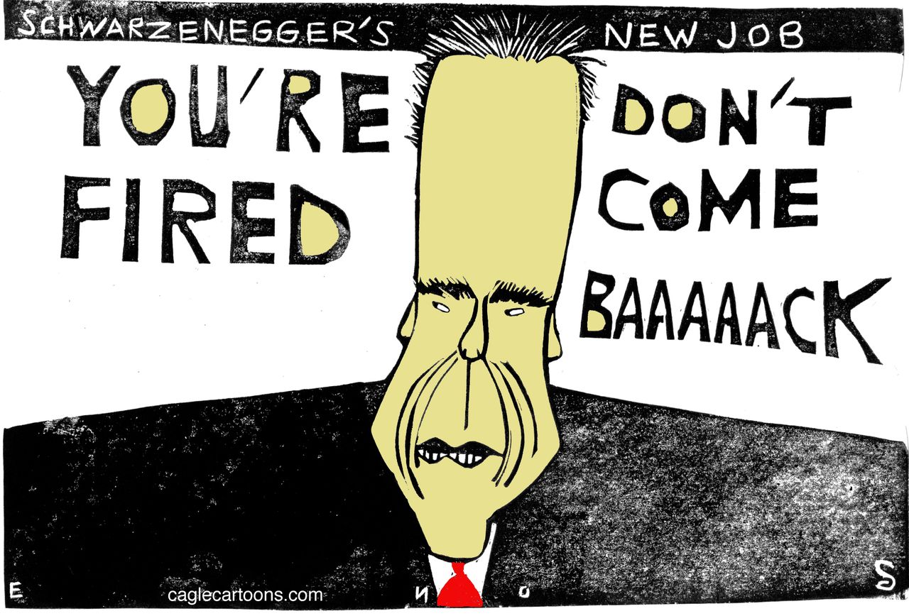 Editorial cartoon Schwarzenegger Celebrity Apprentice